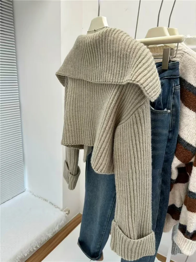 Women Winter Warm Solid Cardigan Sweater