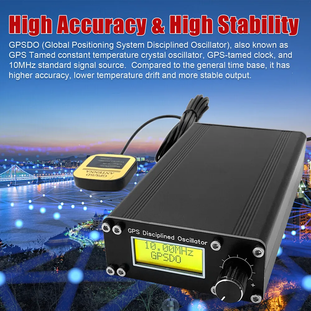 GPSDO 10MHz Frequency Signal Source Positioning System Square Wave GPS Disciplin