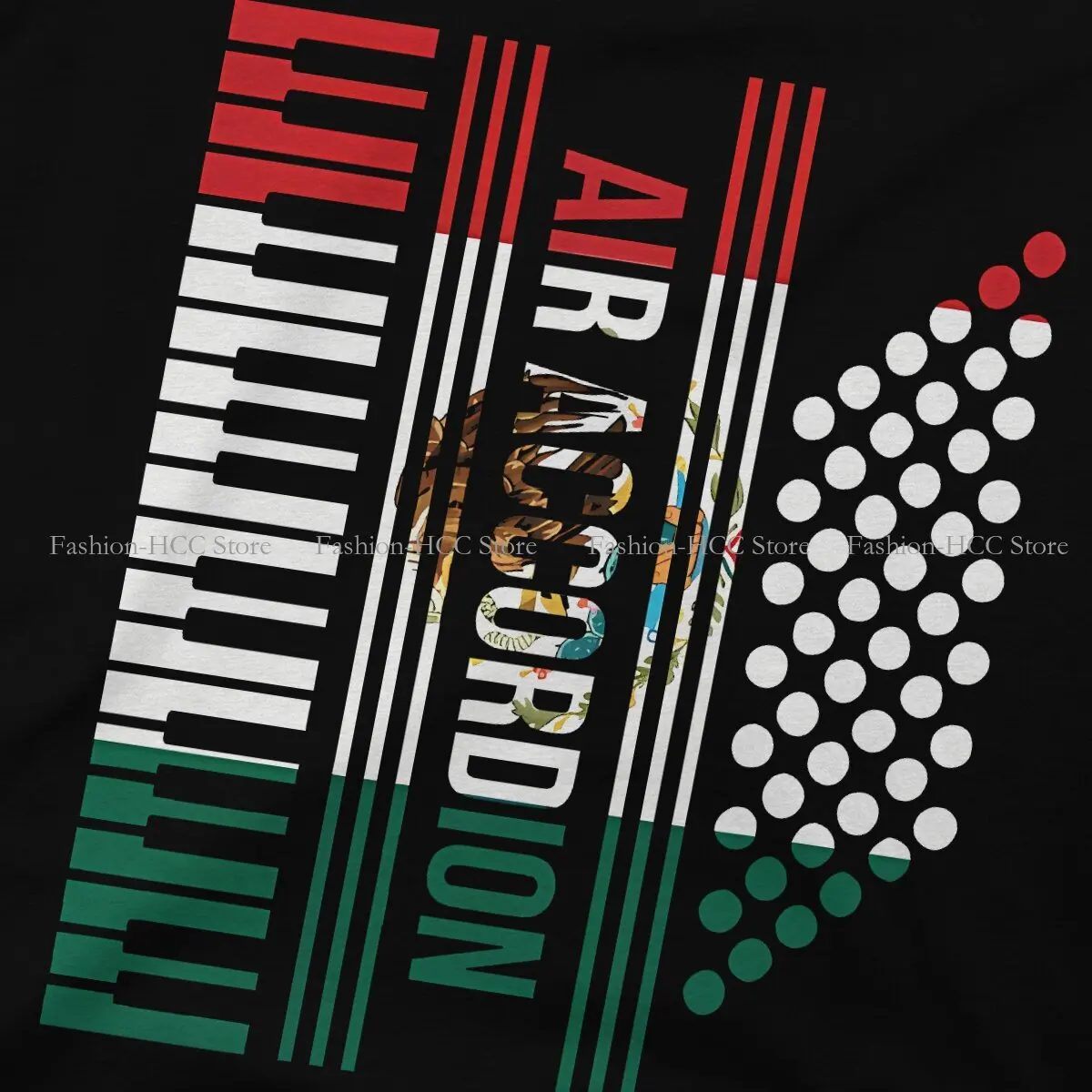 Mexican Flag Original TShirts Air Accordion Print Homme T Shirt New Trend 6XL