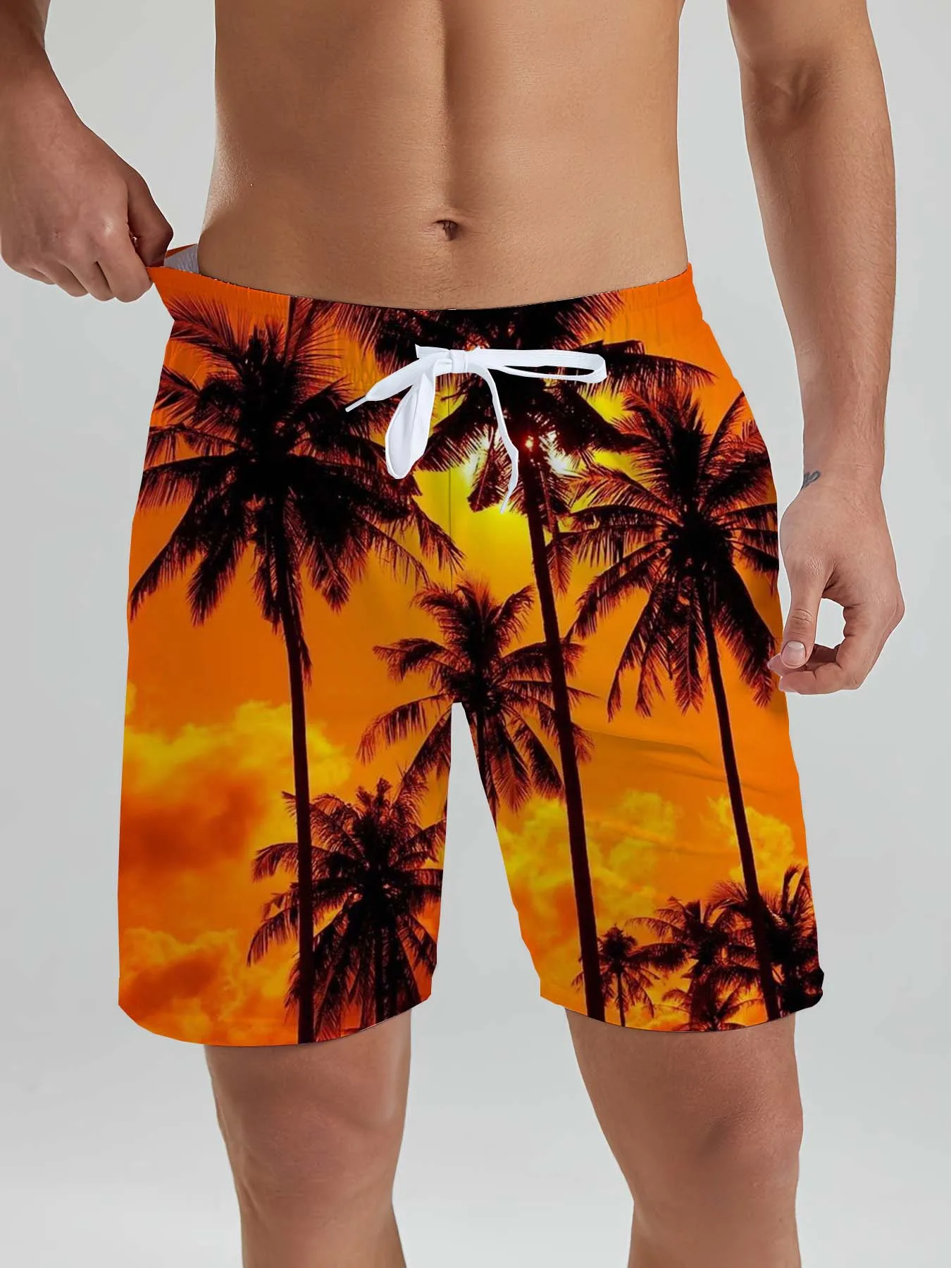 Hawaiian flamingo Vacation Beach Shorts For Men Summer New Casual Street Short Coco Beach3D Printed  Board Shorts  Swim Trunks 5