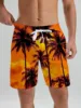 Hawaiian flamingo Vacation Beach Shorts For Men Summer New Casual Street Short Coco Beach3D Printed  Board Shorts  Swim Trunks 5
