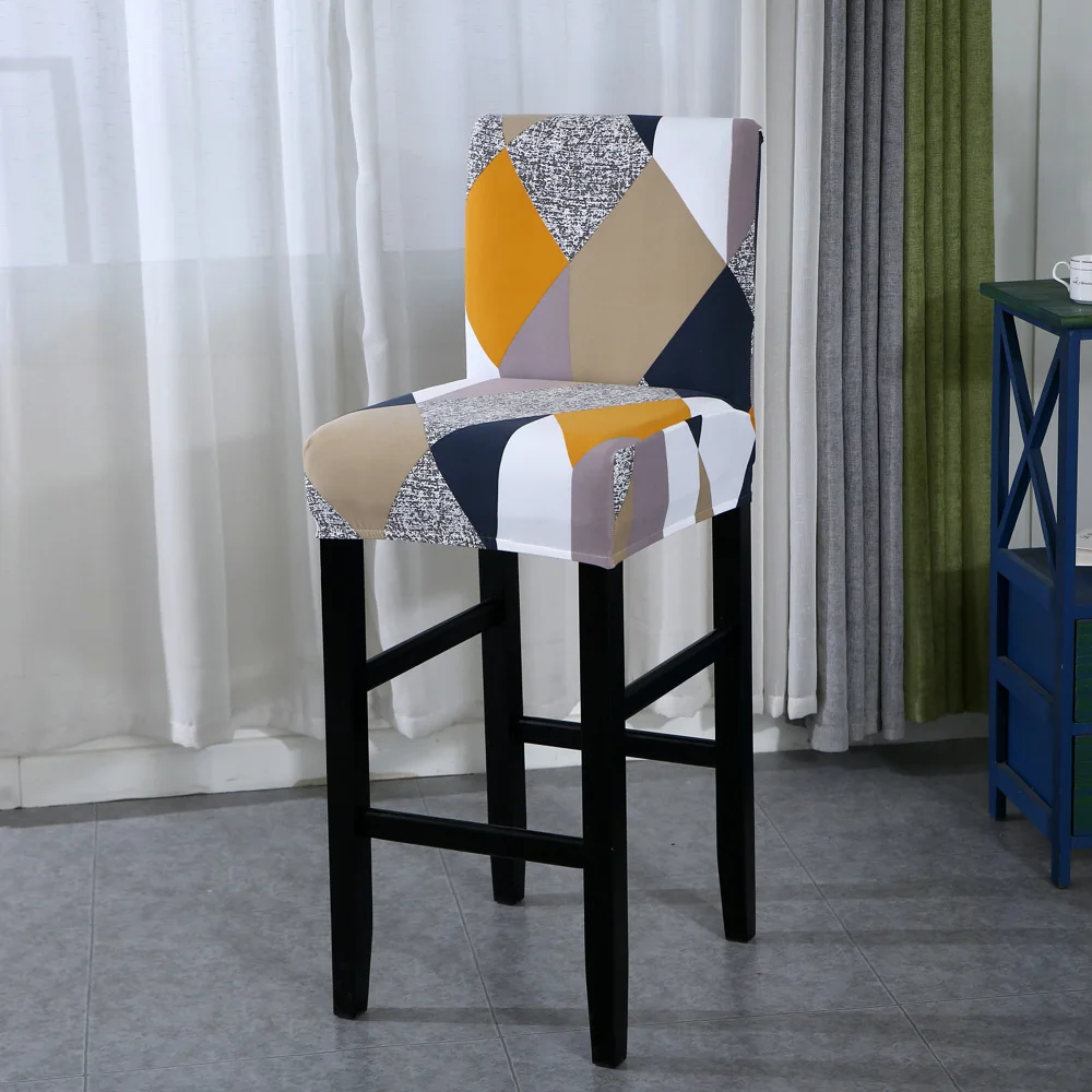 Stretch Bar Stool Slipcover - Removable Furniture Seat Cover for Counter and Pub Chairs
