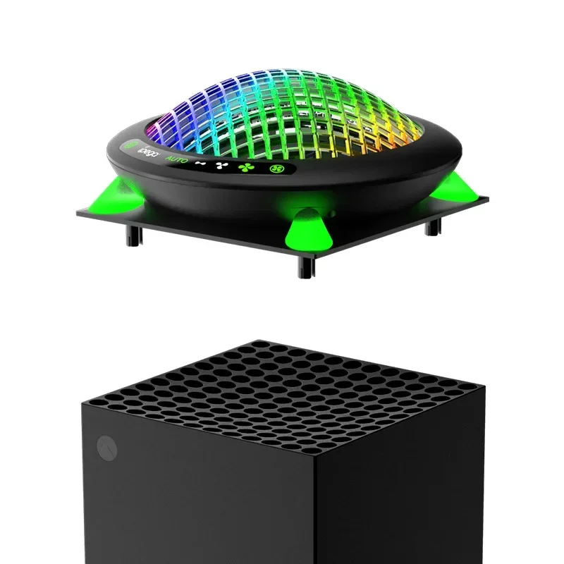 PG-XBX017 For Xbox Series X Host Intelligent Temperature Control UFO Colorful Heat Sink Top mounted Fan RGB Intelligent