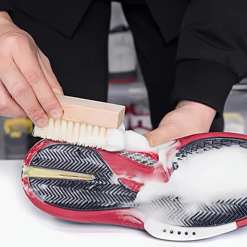 Advanced Wooden Horse Hair Brush - Soft and Hard Hair Brush for Daily Cleaning, Shoe Washing, Durable and Effective Care 5