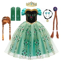 Costume de princesse Anna Cosplay pour enfants, impression complète, robe fantaisie de fête d'anniversaire, de carnaval, de bal, vêtements de jeu de rôle pour tout-petits 1