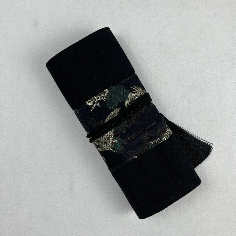 레트로 클라우드 크레인 브로케이드 컬러 블로킹 롤러 블라인드 롤링 펜 가방 펜 가방 대용량 문구 가방 휴대용 수납 가방