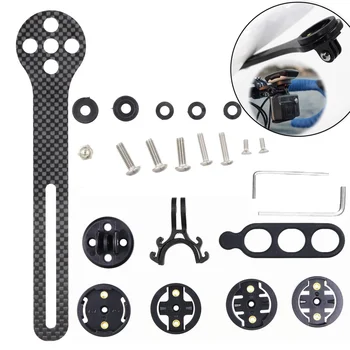 탄소 섬유 자전거 컴퓨터 마운트 로드 바이크 스톱워치 속도계 거치대, 가민 iGPSPORT 블랙버드 브라이튼 자이언트 고프로용