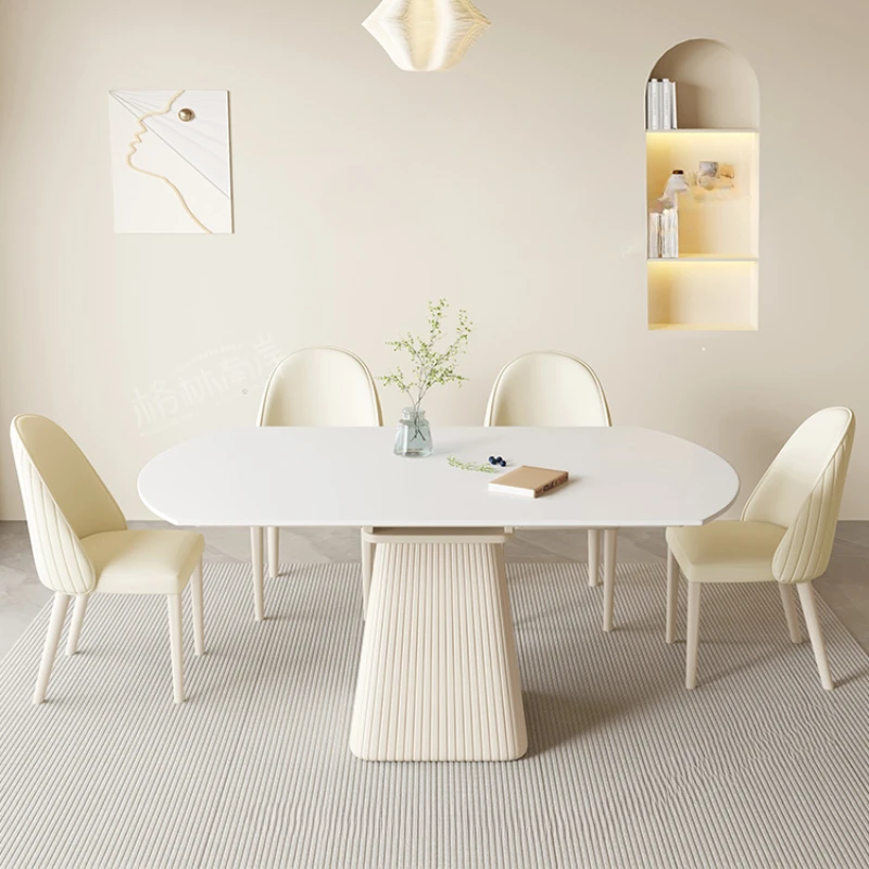 

Современные выдвижные обеденные столы, сланцевый белый Садовый скандинавский центральный стол, минималистичный балкон, мешки, Jantar, кухонная мебель HD50CZ