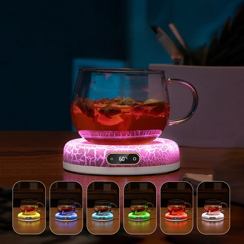Lava heating constant temperature coaster desktop office rainbow atmosphere lamp milk insulation warm coaster
