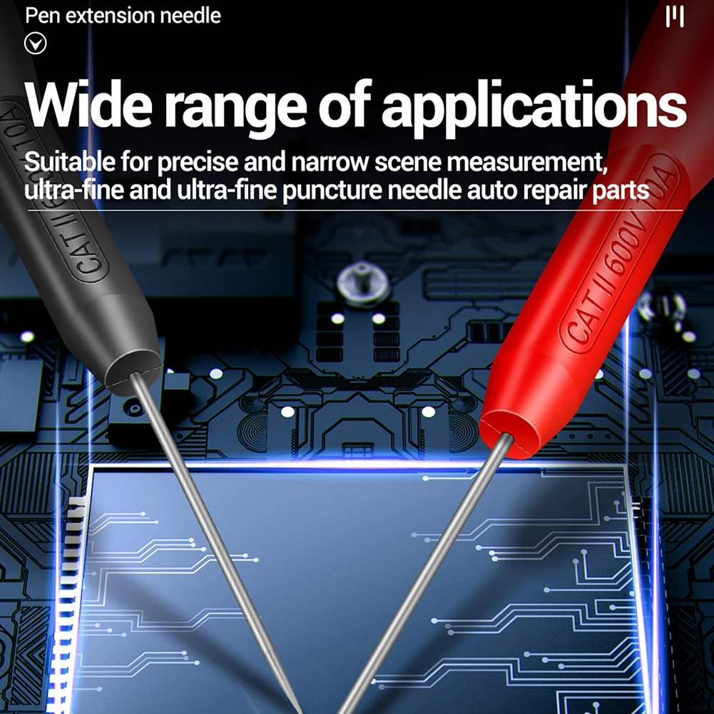 1 Pair Universal Multimeter Test Probe 600V 10A Red/Black Test Lead Extention Piercing Needle Tip Probe Measuring Accessorie