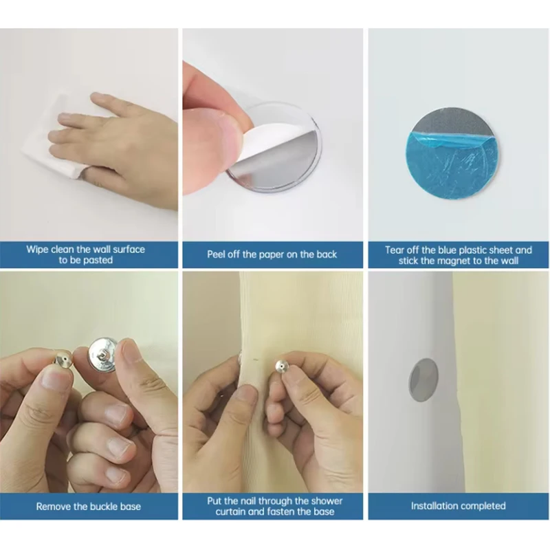 Curtain Clips Curtain Accessories Curtain Fasteners Magnetic Curtain Hook Multi size Magnetic Curtain Button Metal Magnet Buckle Detachable Window Screen Fix Fastener Clip Shower Curtains Closure Clips