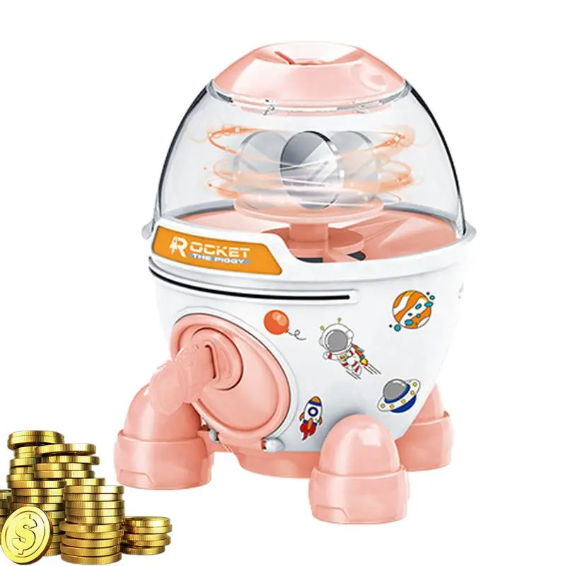 

KidsMoney Banks Cute Rocket Shape Coin Bank Desktop Craft Ornaments Decorative Money Banks For Study Room Bookshelf Fireplace