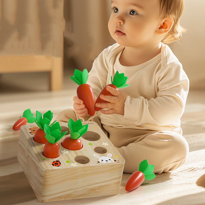BAYSING Juguetes Montessori, Juego De Cosecha De Zanahorias, Juguetes