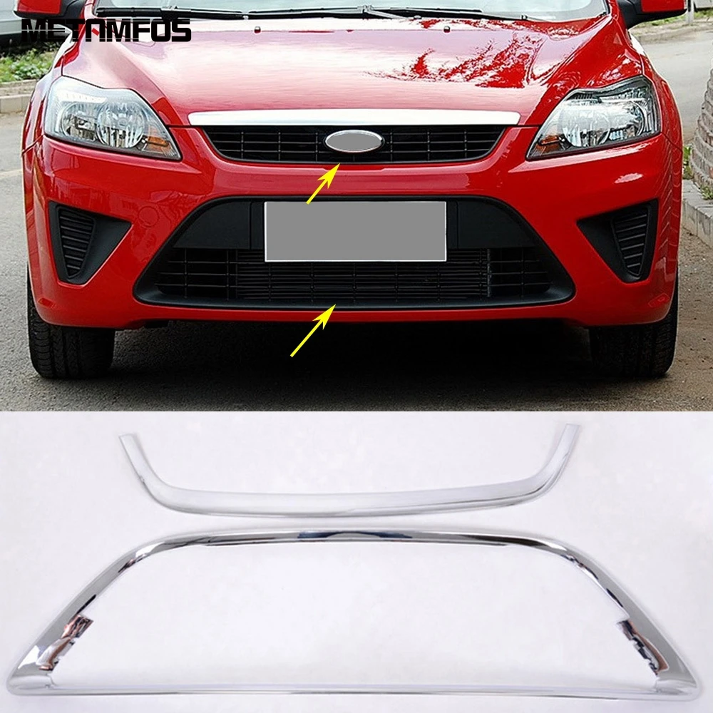 

For Ford Focus 5dr Hatchback 2009 2010 2011 Chrome Front Mesh Grille Racing Grill Grid Frame Cover Trim Accessories Car Styling