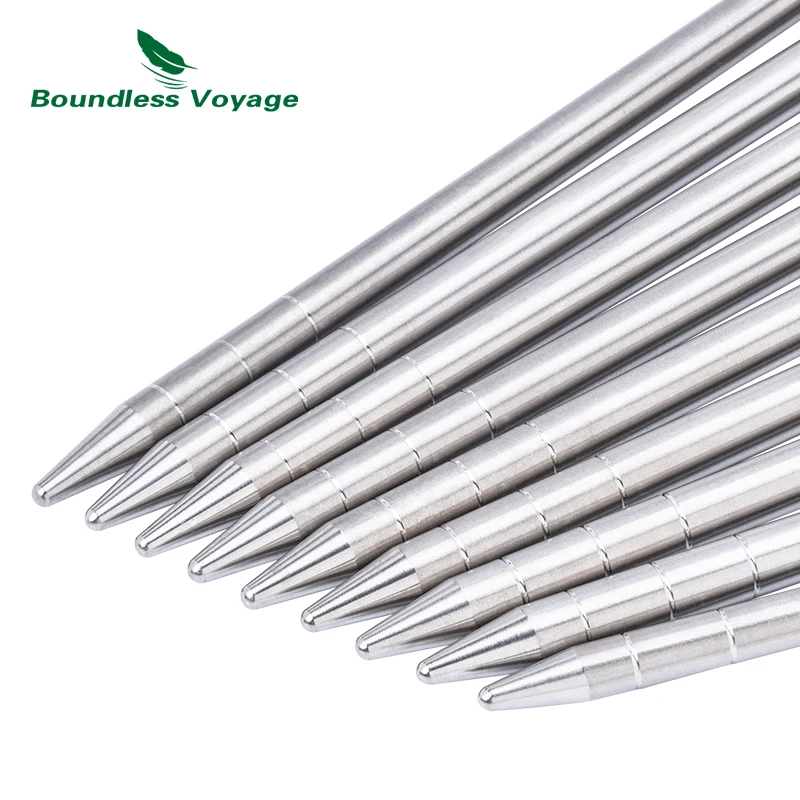 Tent Pegs Stakes Nails Titanium Alloy 20 24 30 35 40 cm For Tent Outdoor Camping Hard Snow Floor tent pegs