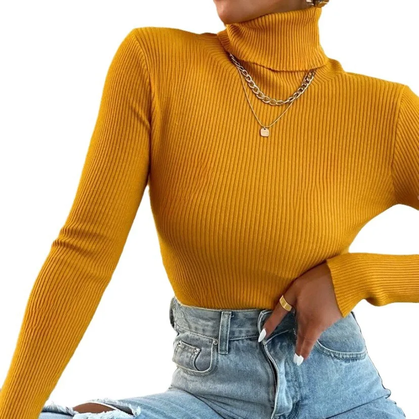 Women Autumn Winter Knitted Turtleneck Sweater