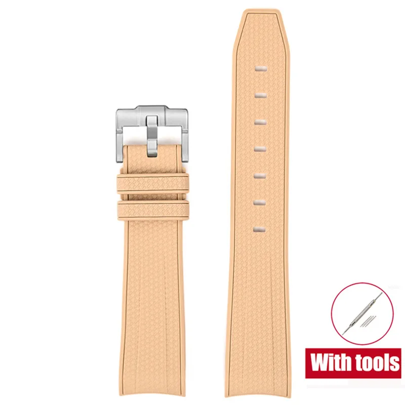 20mm Premium Diving Strap - Arc Curved End TPU Rubber Bracelet with Watch Band Tools