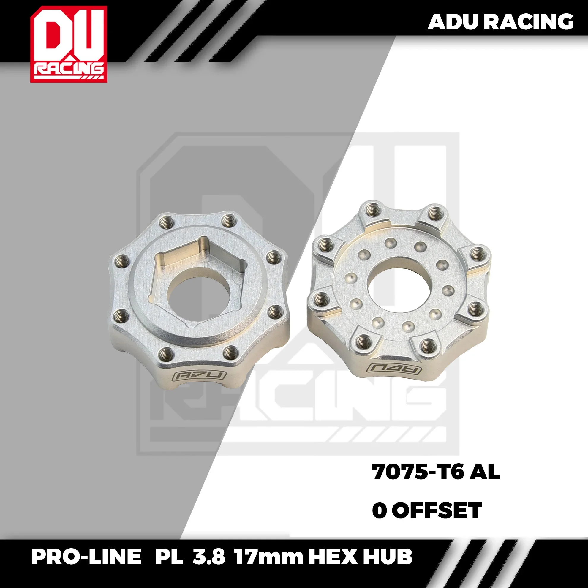 ADU RACING 7075-T6 Wheel Adapter 3.8 Inch 8x32 to17mm Wheel Adapter for PL ProLine 3.8 0 degree offset