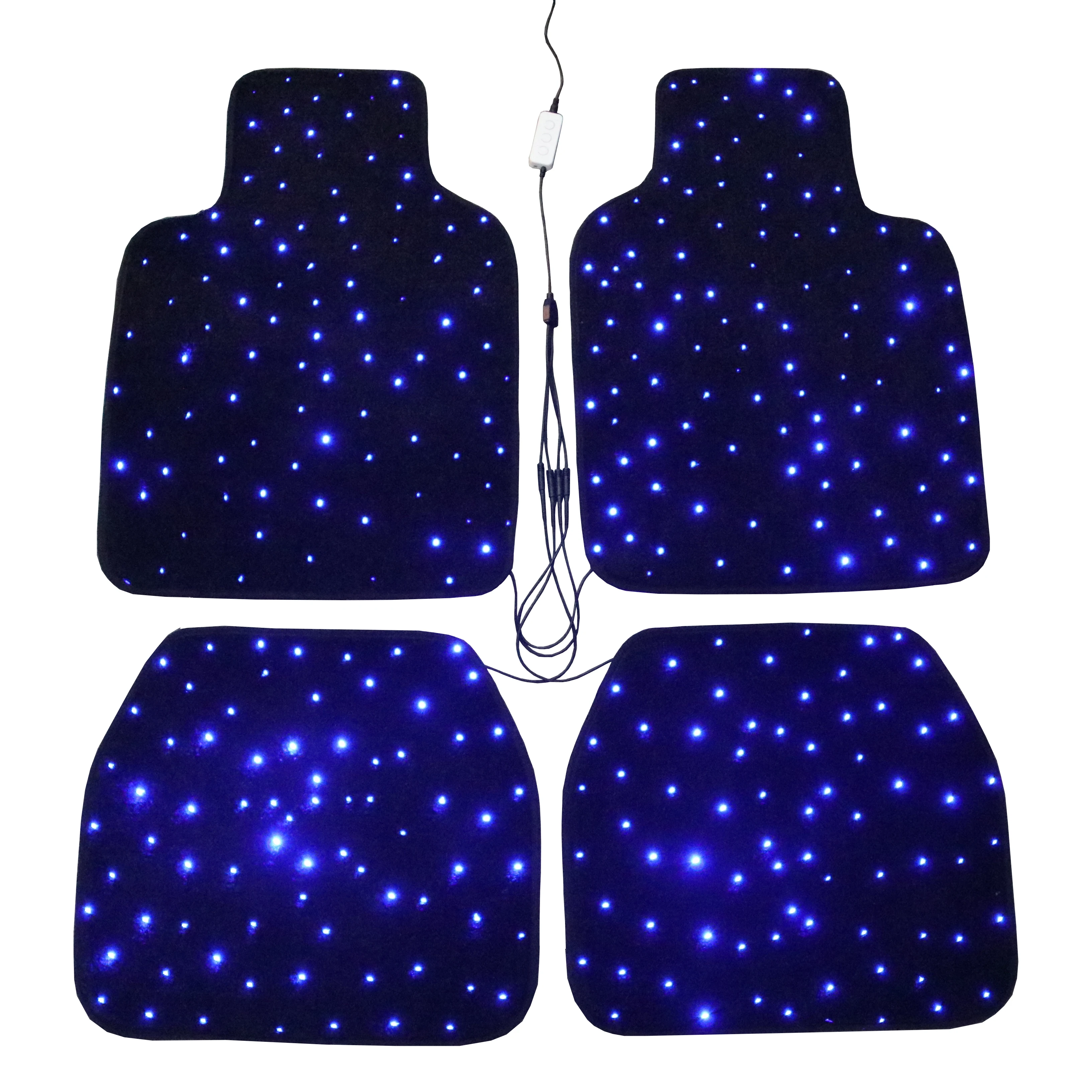 Car Stars Carpets Waterproof Fiber Optic Star Light Car LED Rugs Twinkle Starlight Mats With APP Remote Control 4PCS/Set