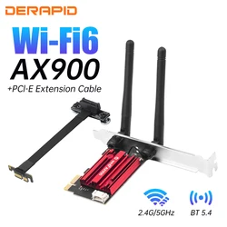 High - Speed Dual - Band WiFi 6 Network Card with Bluetooth & Antennas (PCIE Riser Cable)