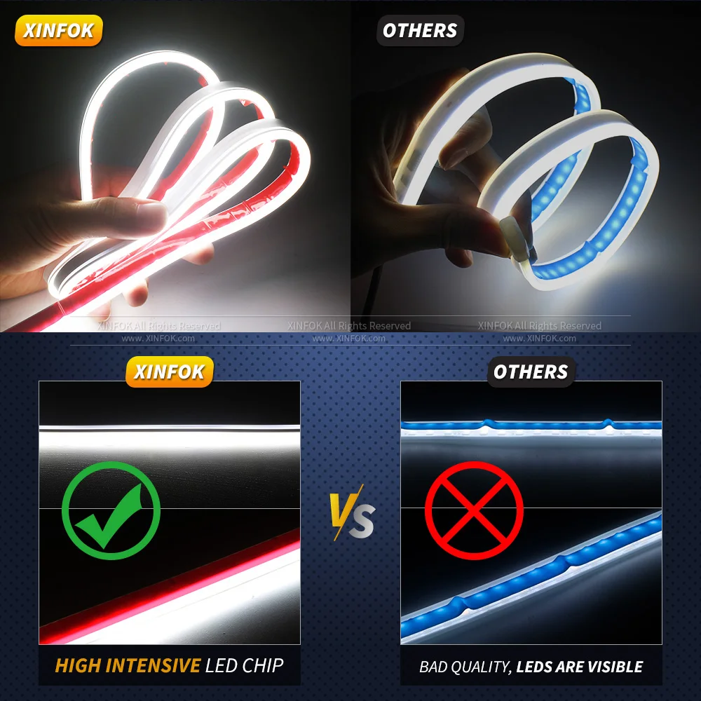 Generic Waterproof Dynamic Led Car Hood Lights Strip Universal Engine ...