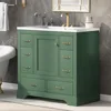 36 Inch Bathroom Sink with Sink, Standalone Single Basin Sink Set, Cabinet with 6 Drawers and Adjustable Shelves 2