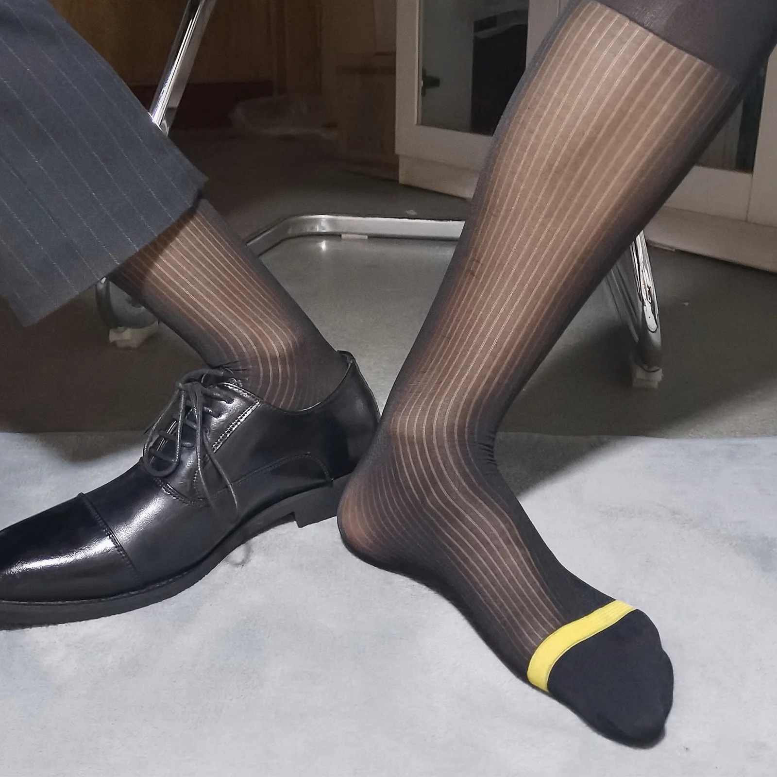 Männer Business Formale Socken Transparente Strümpfe Sexy Mann Kleid Durchscheinende Rohr Socken Ultra Dünne Sommer Socke – Detail 8