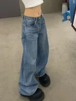 Gradient Spring 2025 Blue Jeans for Women's Y2K Retro Jeans, niche, high-end, classic letter hot stamping - Image 4