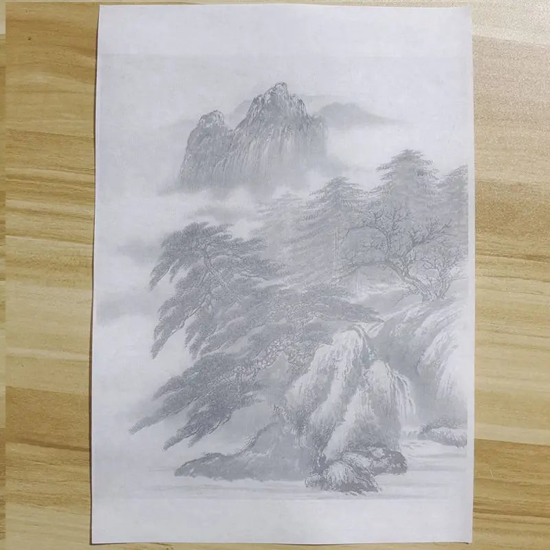 Strichzeichnung, Manuskript, reifes Xuan-Papier, Landschaft, sorgfältige Malerei, Färbung, Praxis, Reispapier, traditionelle chinesische Malerei – Detail 3