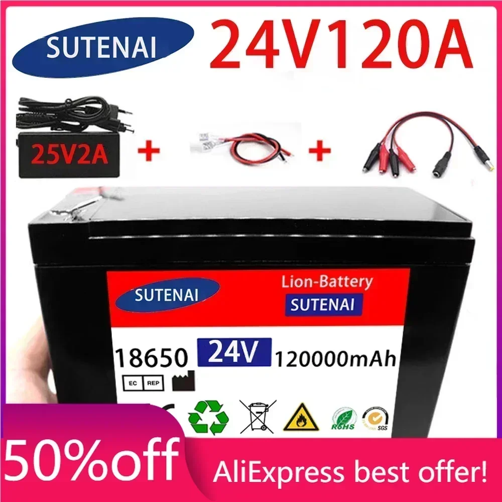 

24v 120A Li Ion 18650 Battery Electric Vehicle Lithium Battery Pack 21V- 25V 35Ah 120Ah Built-in BMS 30A High Current