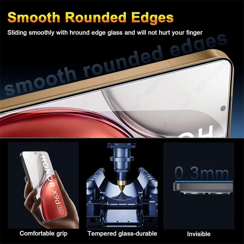 Full Cover Tempered Glass Case and Explosion-Proof HD Screen Protector, 4-Pack