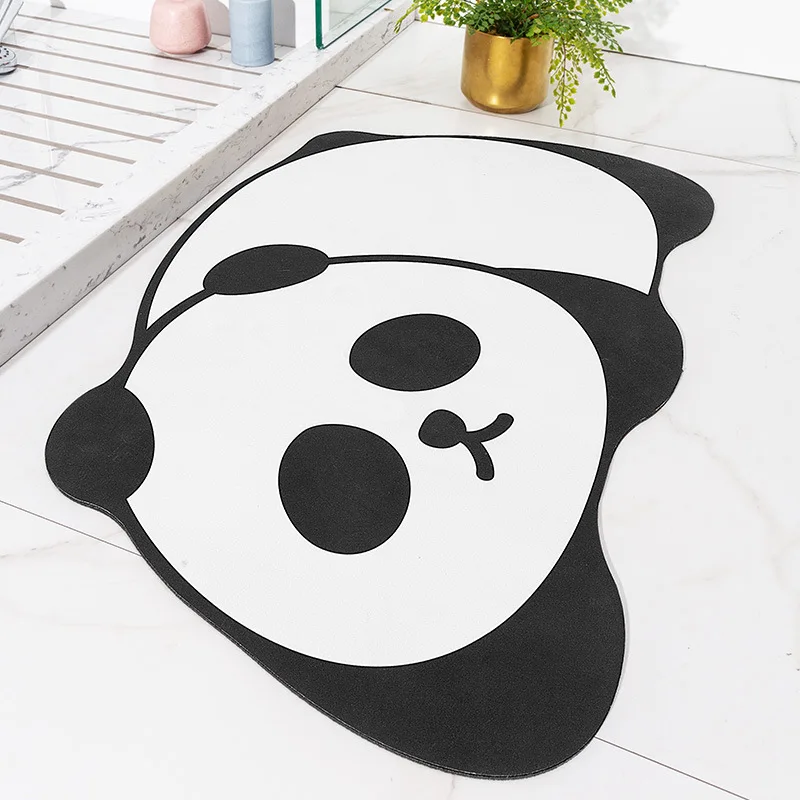 2022 New Panda Design Dry Clean Bath Mat Super Absorbent Bath Mat Quick Drying Bathroom Rug Non-Slip Entrance Door Mat Carpet