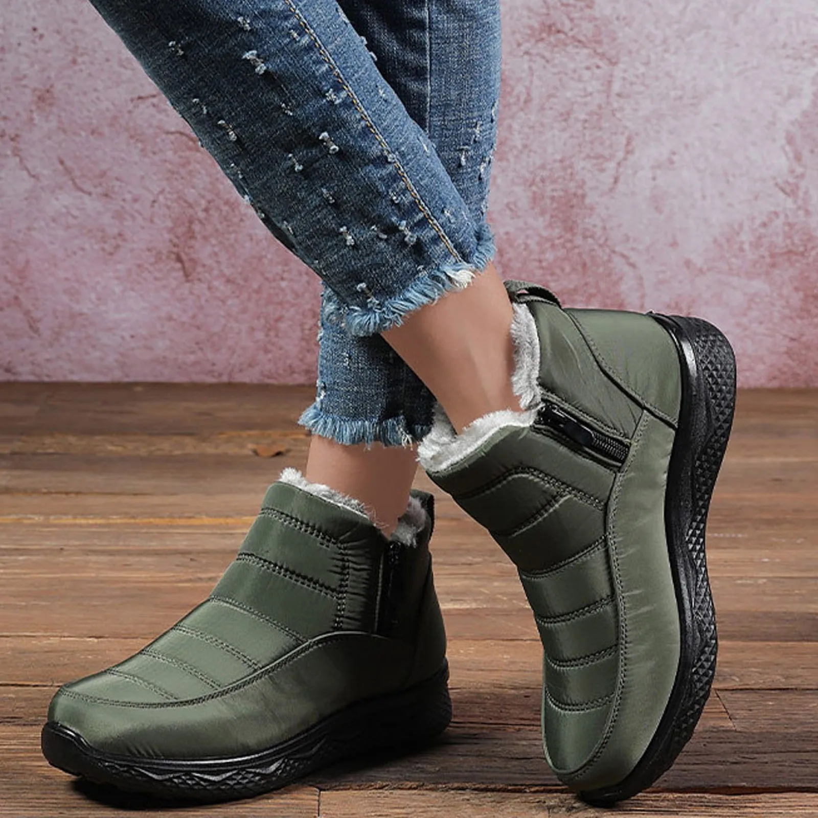 High-Top Winter Warm Cotton Canvas Women's Boots