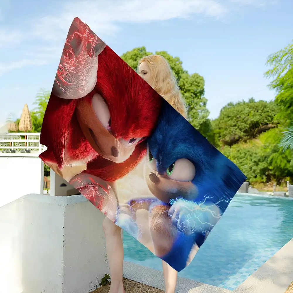 Classic Movie S-sonicS Anime Game Microfiber Beach Towel Absorbent Quick Dry Soft Yoga Swimming Resort Mountain Climbing Towel