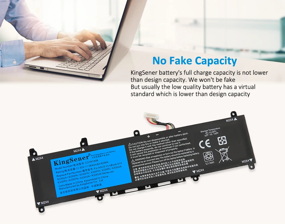 Kingsener-bateria do Portátil para Asus Vivobook S13 S330fa-ey001t S330ua S330un-ey011 X330ua Adol13f C31n1806 3icp5 58 57 11.55v 42wh - Imagem 2