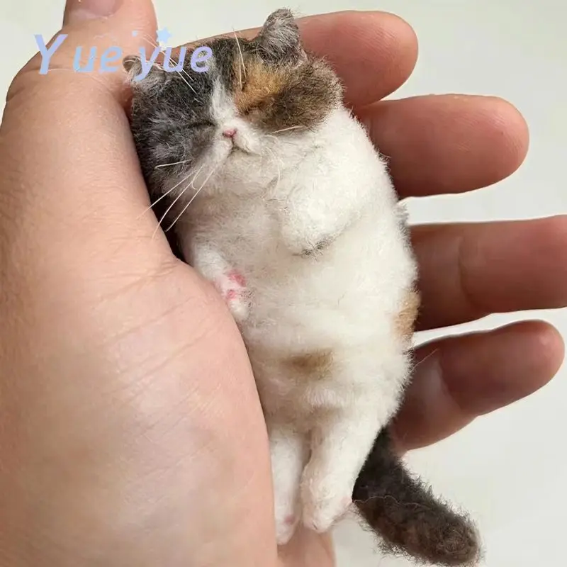 Non-Finished Cat Wool Needle Felting Kit Wool Felt Cat Handmade DIY Material Bag Beginner Friendly Simulated Animal Gift needle felting kit wool felting kit needle felting painting kit