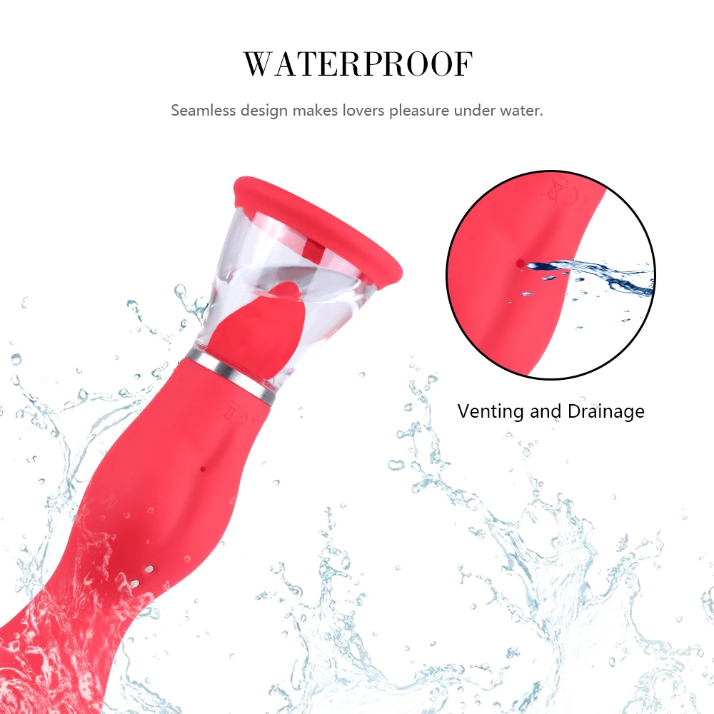 Clitoral Sucking Vibrator Tongue Licking Stimulator Waterproof G Spot Vibrator with 10 Vibrations Modes Adult Sex Toys for Women