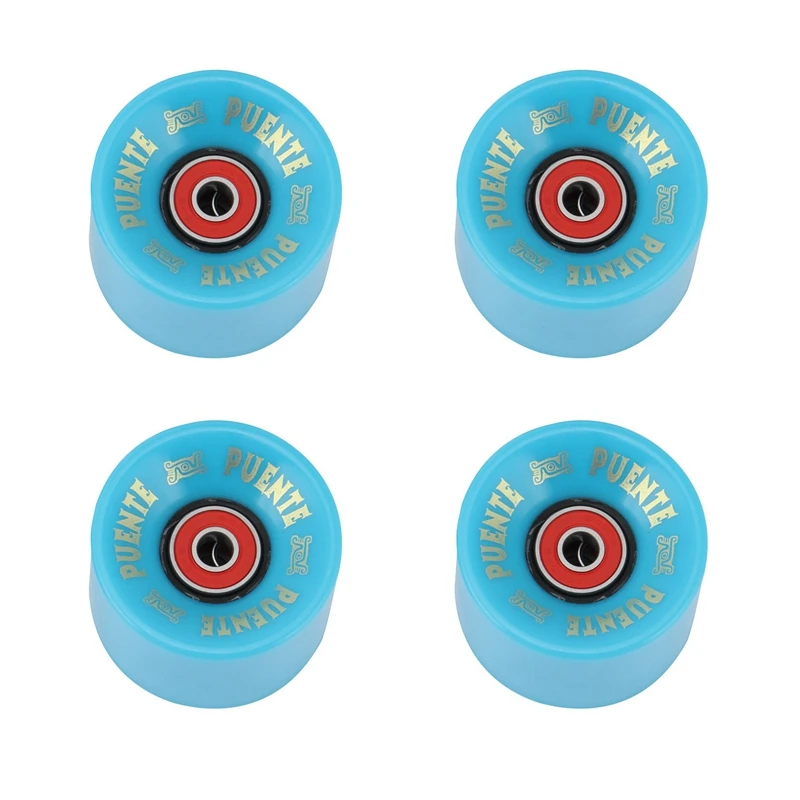 

PUENTE 4Pcs/Set Cruiser Skateboard Wheels PU Wheels Long Board Cruiser Wheels With ABEC-9 Bearings
