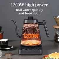 Bouilloire électrique à col de cygne 1000 ml, pour café et thé, 1200 W, théière intelligente avec contrôle de la température, chauffe rapide, 220 V 3