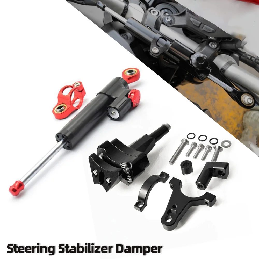 

Motorcycle Adjustable Steering Stabilize Damper Safety Control Bracket Mounting Kit For kawasaki ninja 400 ninja400 2018 2019