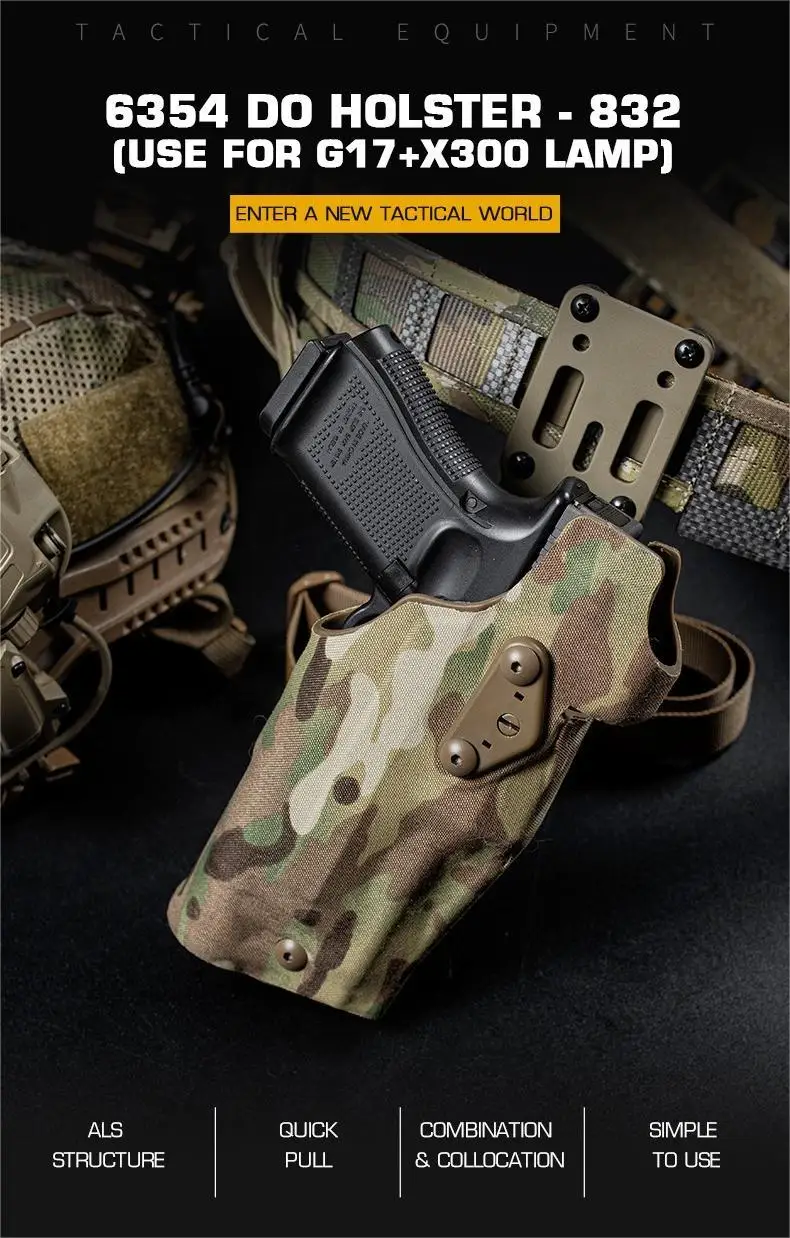6354DO Tactical Pistol Holster for Glock 17/19 with X300/X300U6354DO T