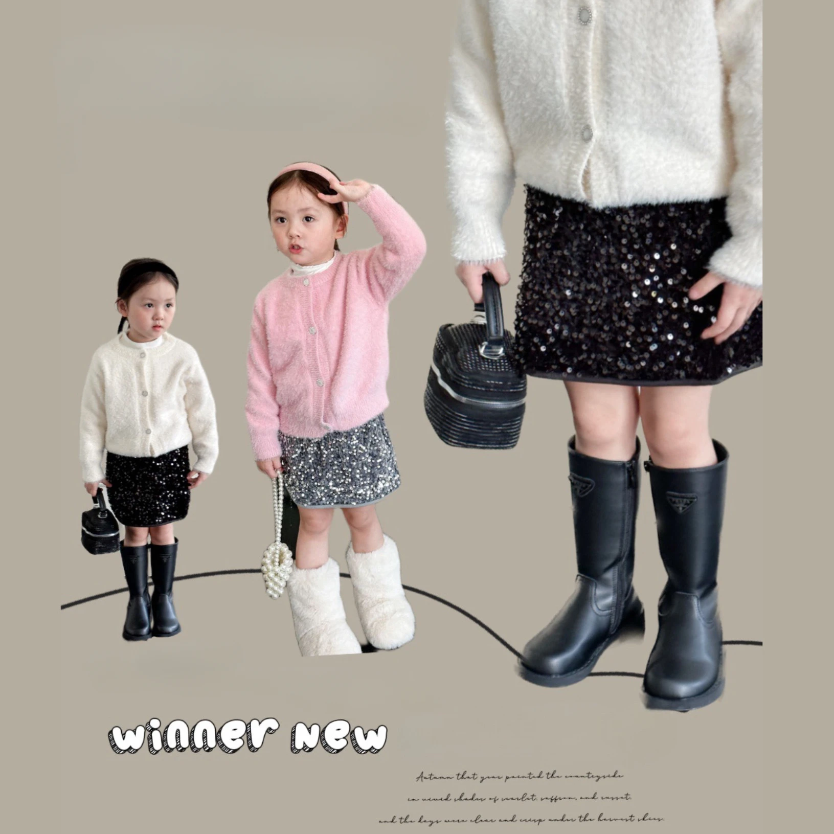 

2023 Autumn/Winter New Product Children's Dress Fashion Sequin Half length Dress High Grade A-line Girls' Princess Dress
