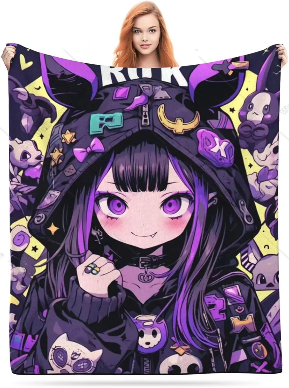 

Kawaii Cartoon Anima Blanket Cute Throw Blankets for Girls Soft Flannel Travel Blanket for Bedroom Living Room Couch Office