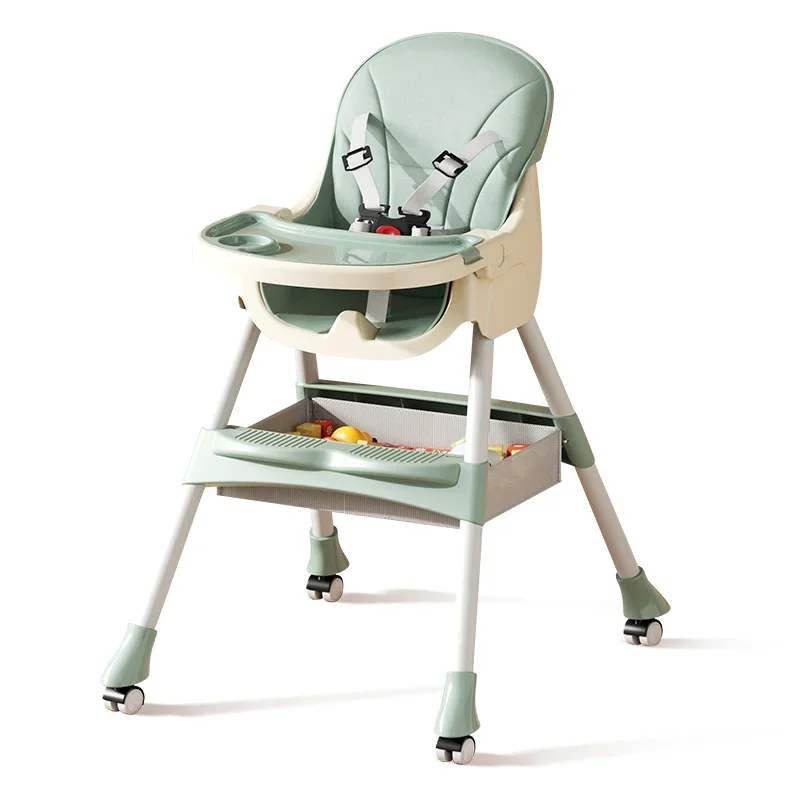 

High quality new style functional kids feeding chairs blue pink green baby high chair for eating