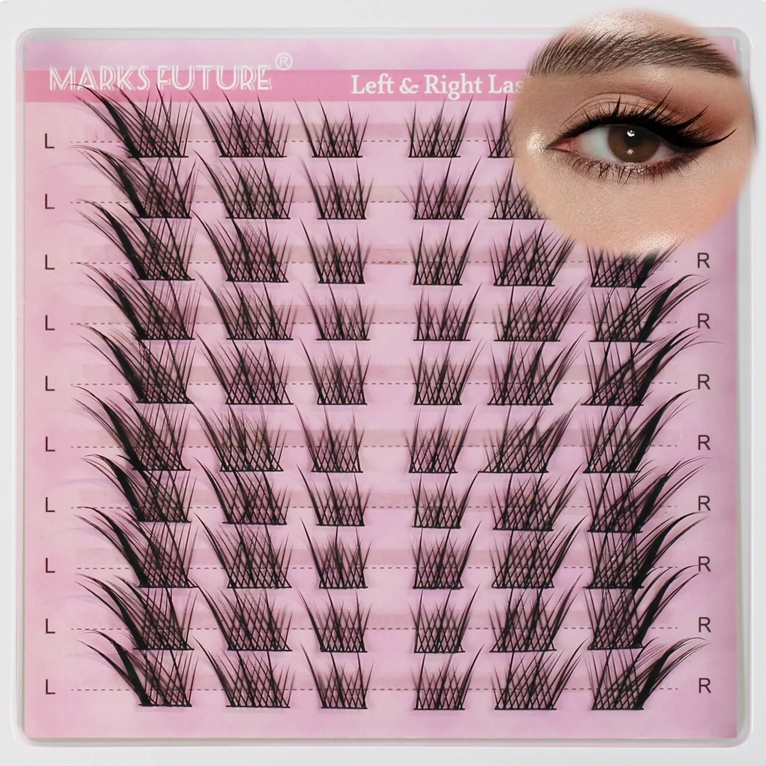 Natürliche Wimpernbüschel DIY Wimpernverlängerung Schlankes 3D Katzenaugen-Wimpernbüschel Links und Rechts C-förmig Einzeln