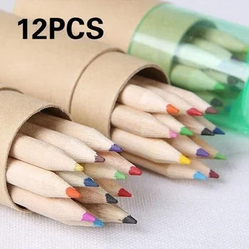 12 pz/scatola matite colorate per scrivere in legno temperamatite per colori regalo per bambini Set di matite colorate forniture artistiche per studenti delle scuole