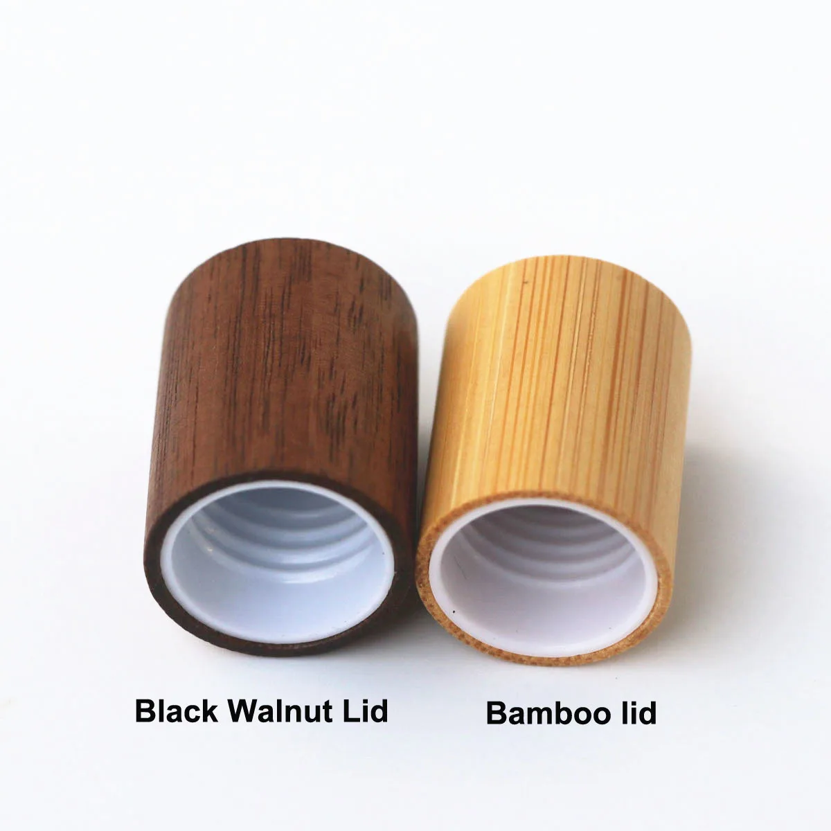 Premium Refillable Glass Roller Bottles with Natural Bamboo Lids - 5ml & 10ml Amber & Clear Vials