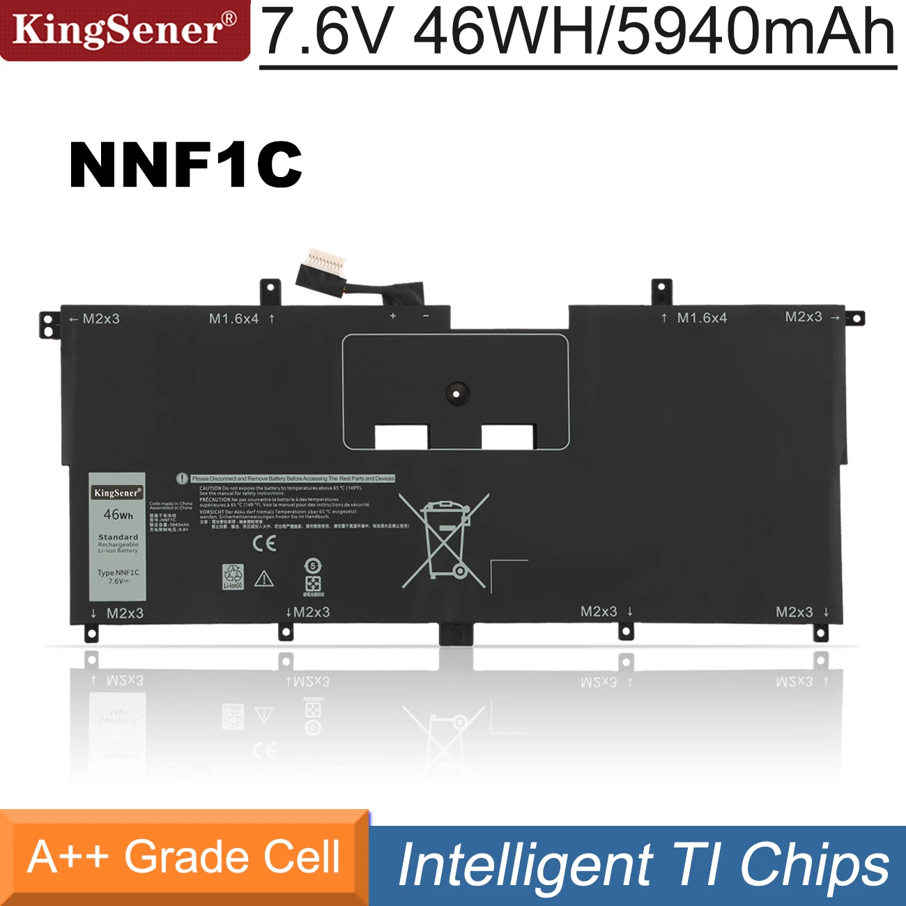 Batteria Per Laptop Kingsener Nnf1C Hmpfh Per Dell Xps 13 9365 Xps13-9365-D1805Ts,D1605Ts N003X9365-D1516Fcn Np0V3 P71G P71G00 46Wh