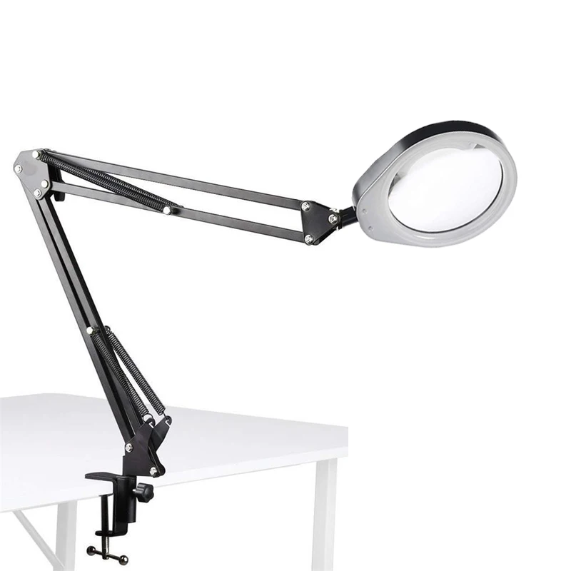 

Magnifying Lamp with Clamp 10X Magnifying Light Hands Free Lighted Magnifier Desk Lamp with Long Swing Arm Lighted Magnifying