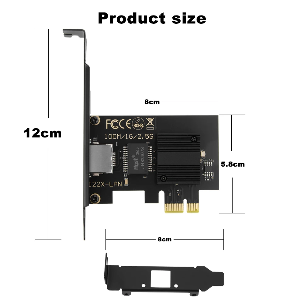 2.5G Intel i226 PCIE-RJ45 네트워크 카드 100/1000/2500Mbps RJ45 인터페이스 LAN 이더넷 기가비트 어댑터(PC/데스크탑용 Win용)